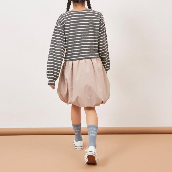 troislapins 鹿子紋條紋連衣裙(140~160)