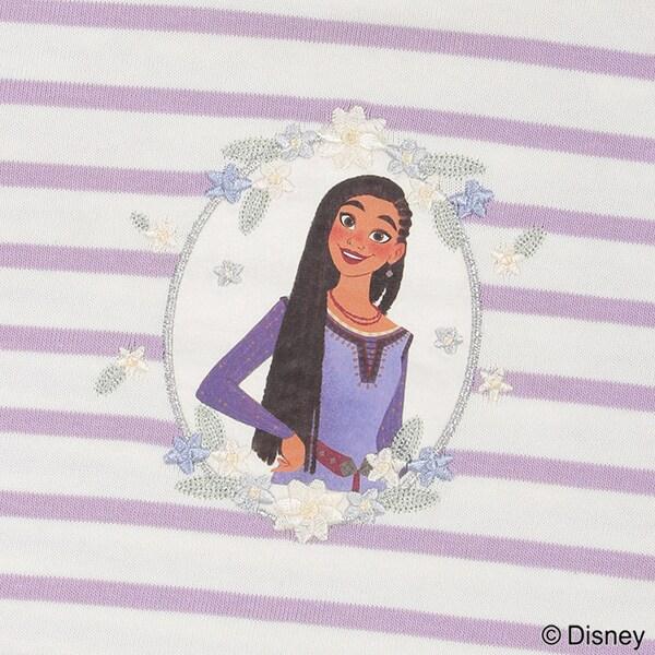 【DISNEY WISH】條紋網紗長袖T恤