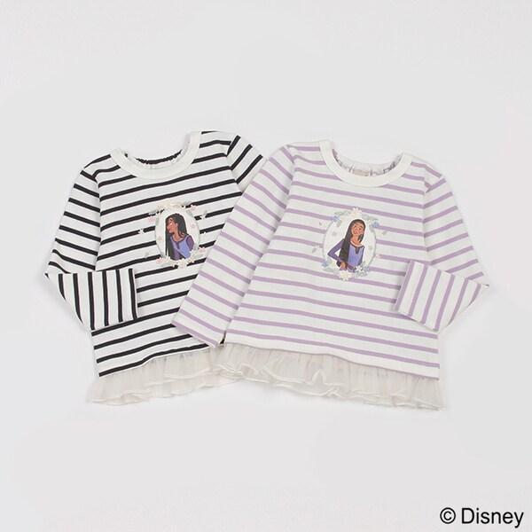 【DISNEY WISH】條紋網紗長袖T恤
