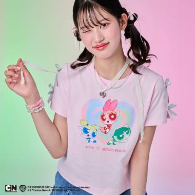 【The Powerpuff Girls】 袖部蝴蝶結T恤