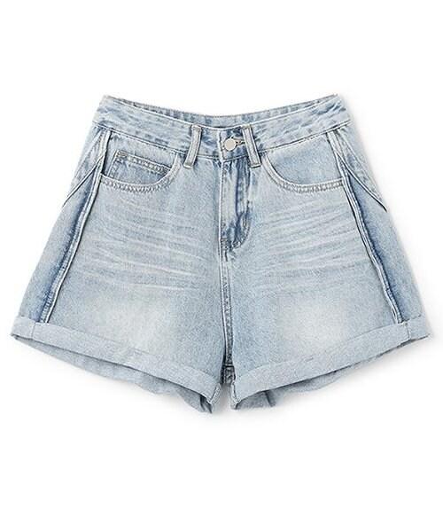 牛仔卷邊短褲