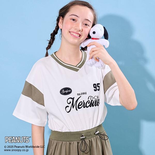【《PEANUTS》】【接觸冷感】拼接連衣裙
