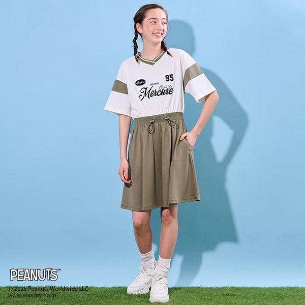 【《PEANUTS》】【接觸冷感】拼接連衣裙