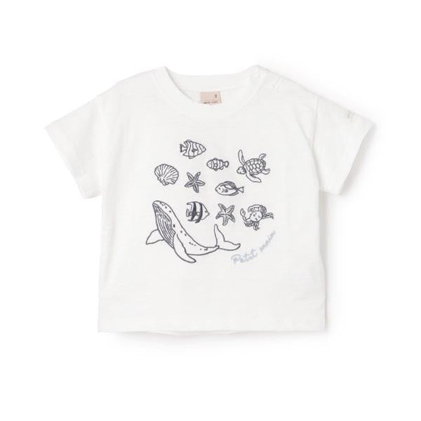 【接觸冷感】海洋刺繡短袖T恤(兒童尺碼)