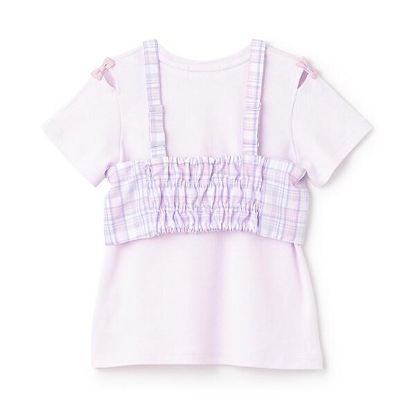 格紋吊帶背心&短袖T恤套裝