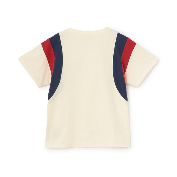 【接觸冷感】袖部拼色T恤(青少年款)