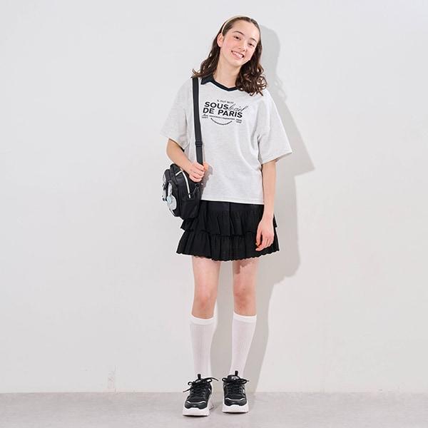 【防汙處理】翻領開襟字母T恤