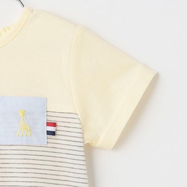 拼接條紋短袖T恤