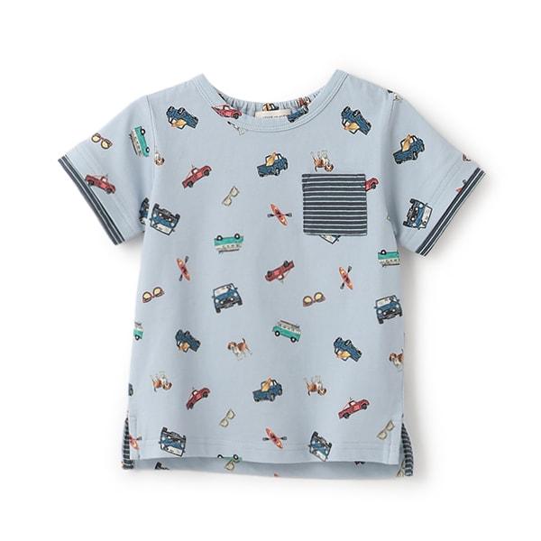復古汽車圖案短袖T恤