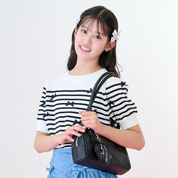 【Nico☆Petit刊載】條紋蝴蝶結針織衫