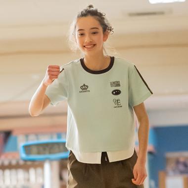 拼接下襬襯衫層疊感T恤