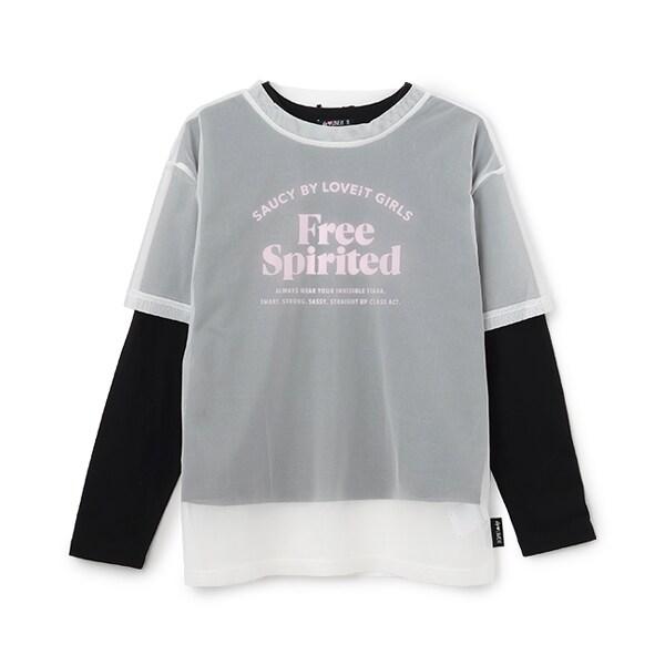 Free標誌T恤網紗T恤套裝