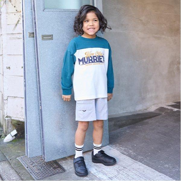 【舒適天竺】寬鬆版拼色字母印花T恤