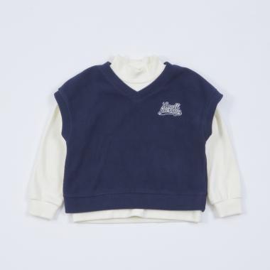 KPBOY抓絨馬甲高領T恤套裝(110~150)