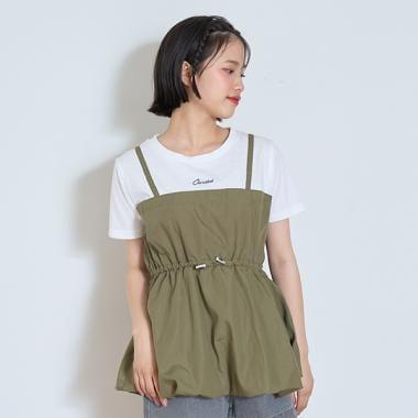 【7days】氣球吊帶拼接T恤