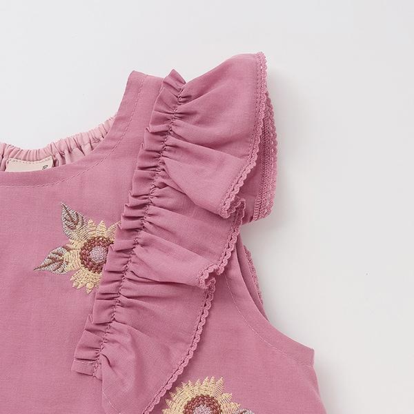 向日葵刺繡寬鬆上衣