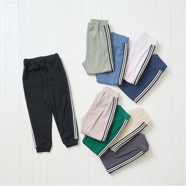 新色・人氣色補貨【ともパン】側邊條紋錐形褲