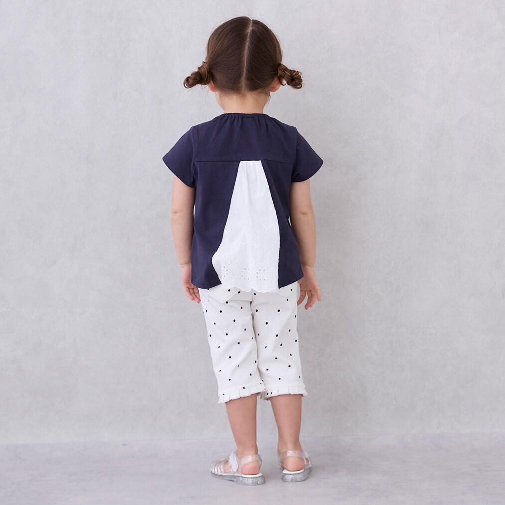 【接觸冷感】七分褶皺荷葉邊褲