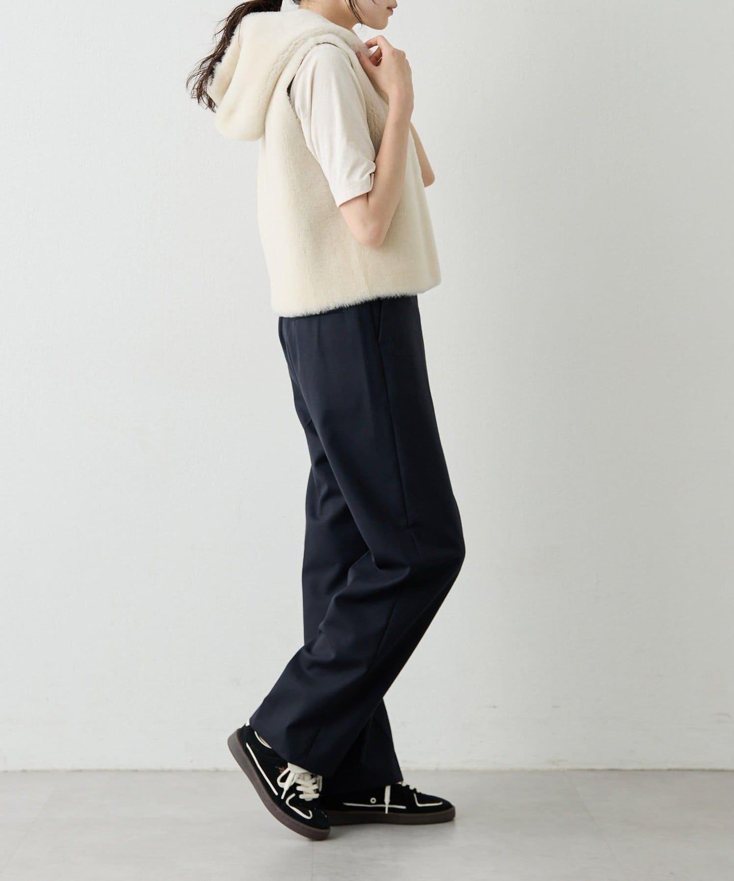 平織りセンタープレスパンツ