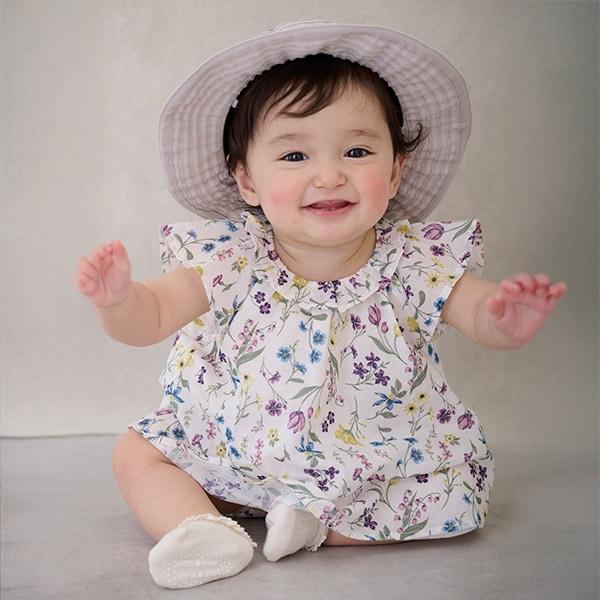 【リンク】亮片條紋/花卉圖案套裝(嬰兒)