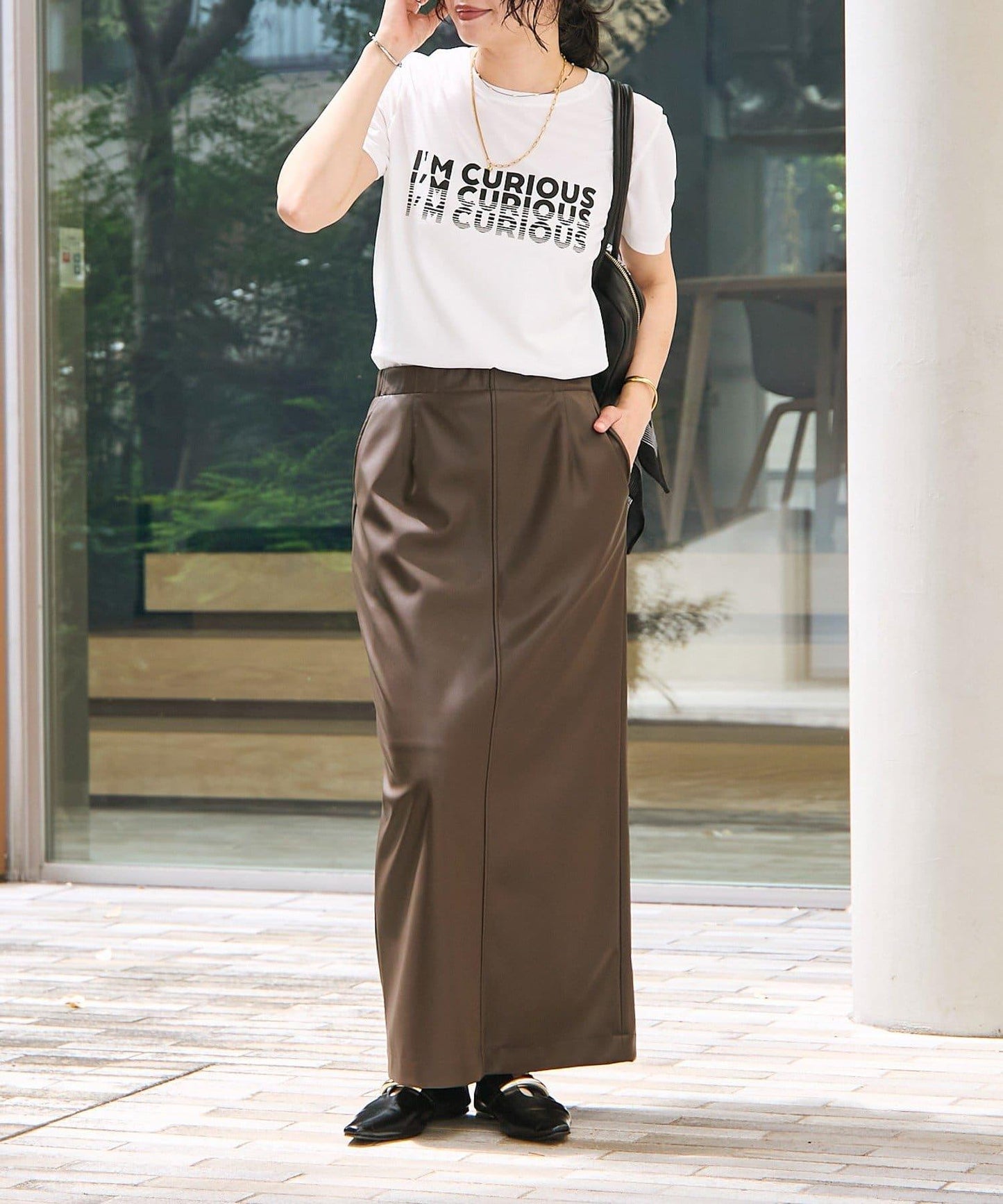 【本季流行】合成皮革緊身裙/8月下旬發貨預定