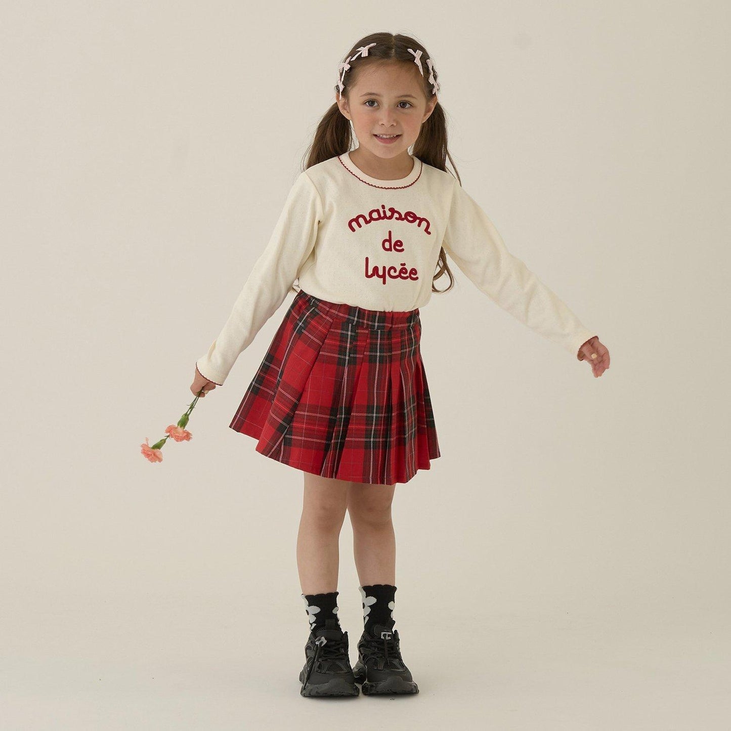 皮克米辛圖案網眼上衣