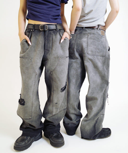 【來自復古風】錯誤的鴨子雙膝工裝褲