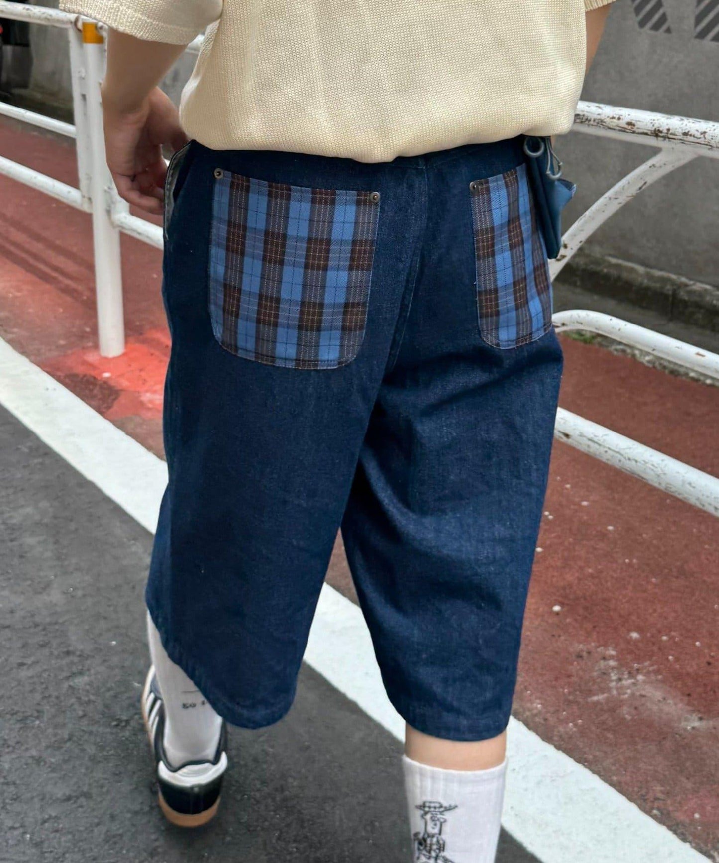 【男女通用】格紋口袋短褲