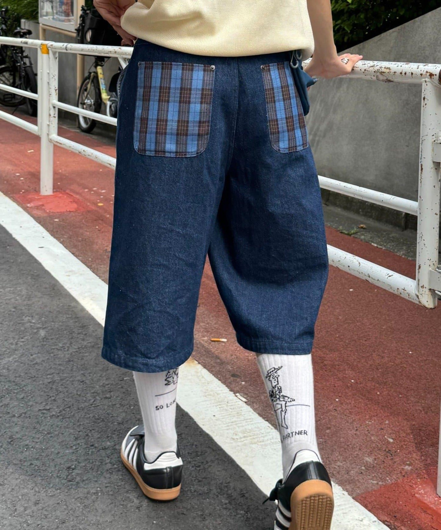 【男女通用】格紋口袋短褲