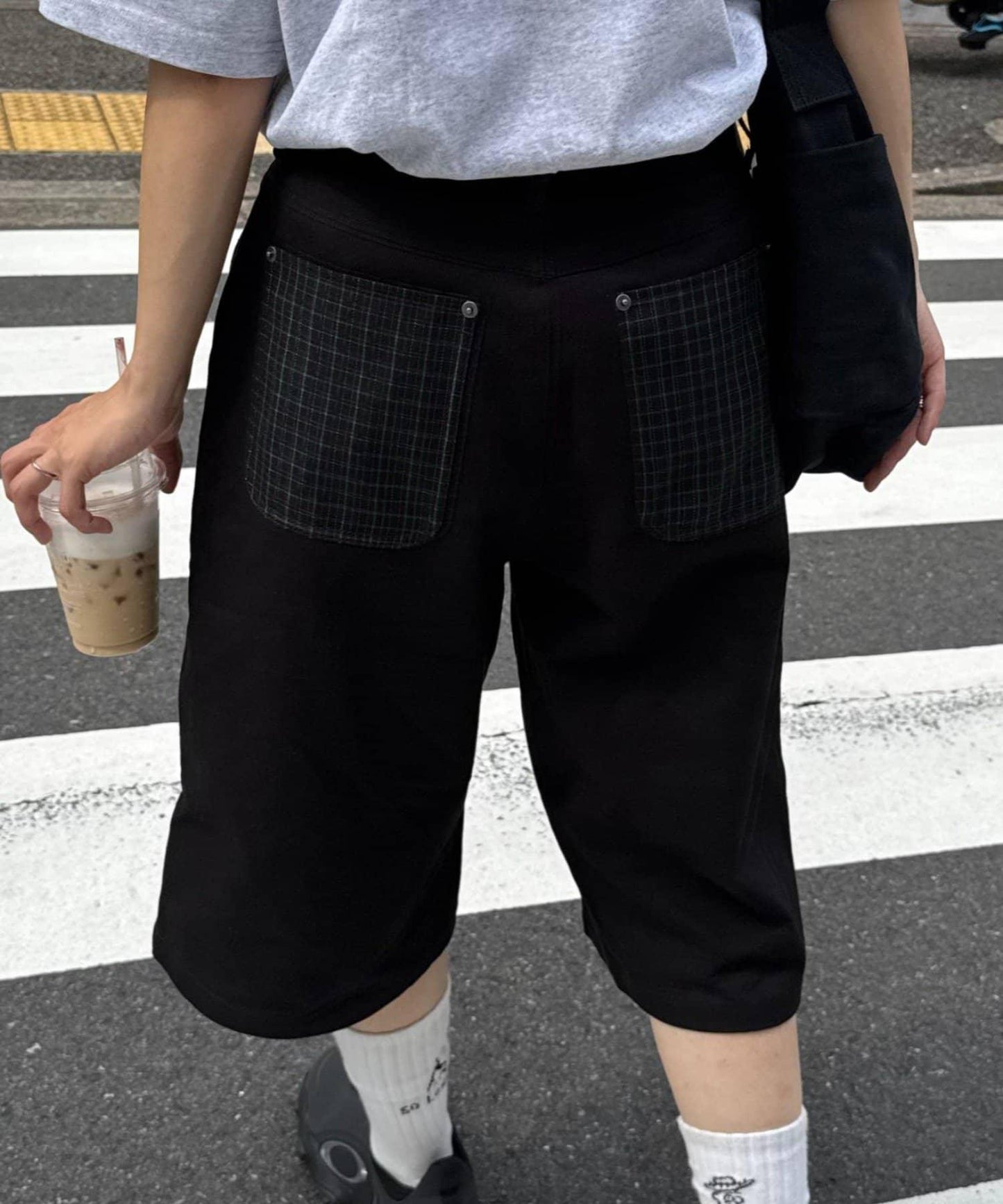 【男女通用】格紋口袋短褲