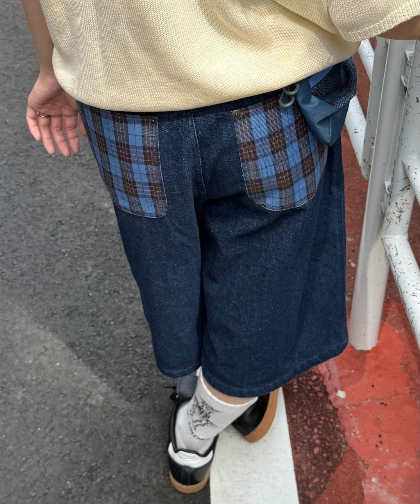 【男女通用】格紋口袋短褲