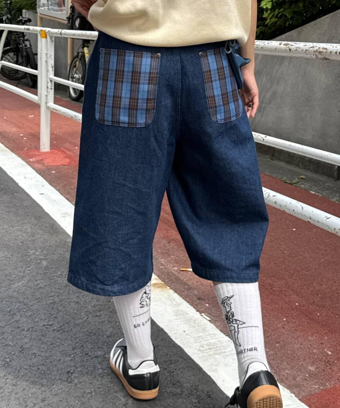 【男女通用】格紋口袋短褲