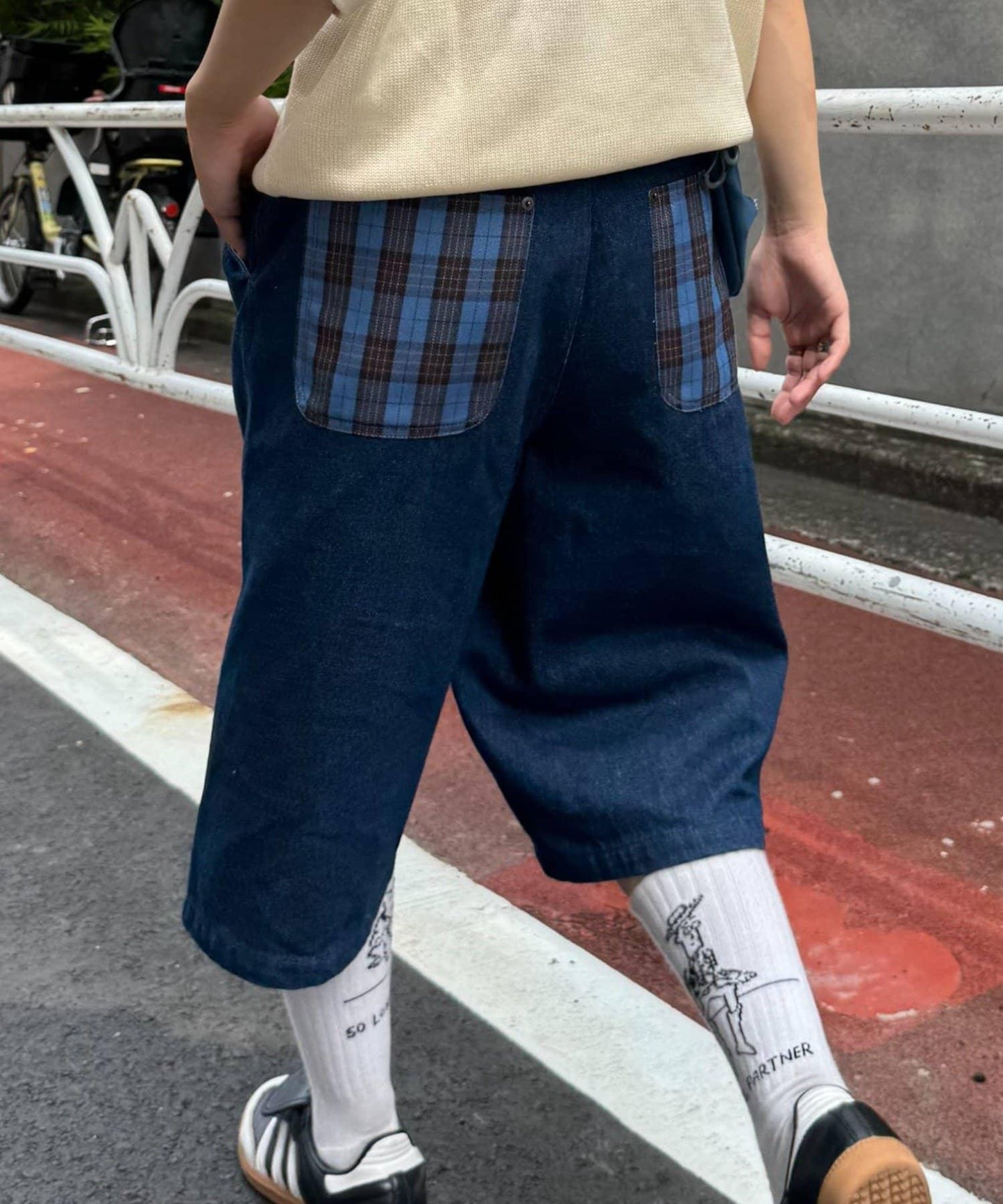 【男女通用】格紋口袋短褲