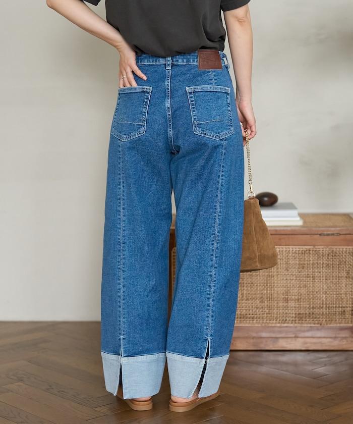 聯名 後開叉 寬鬆直筒