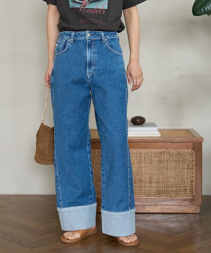 聯名 後開叉 寬鬆直筒