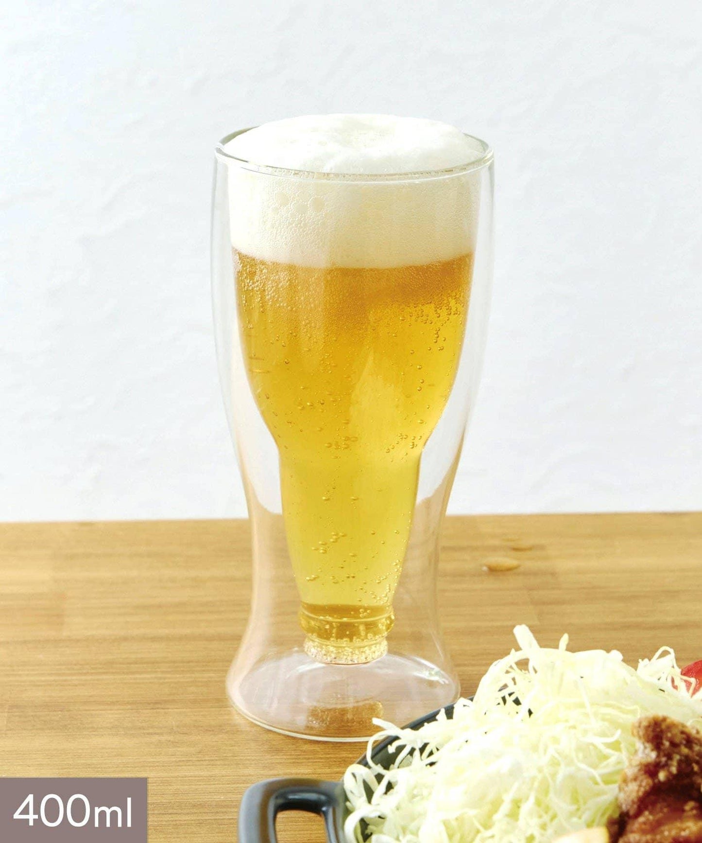 ダブルウォールビールタンブラー:400ml/ビールと唐揚げ