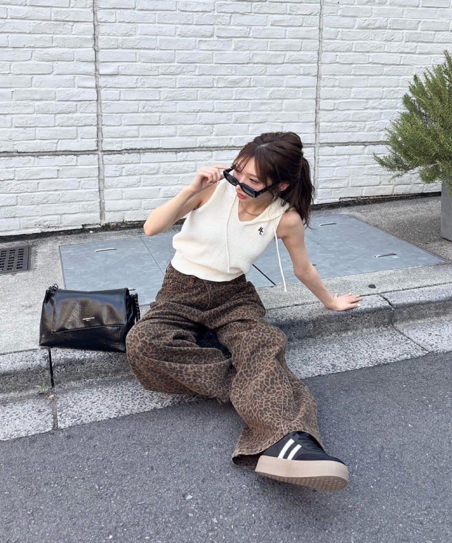 側邊拼接寬鬆褲