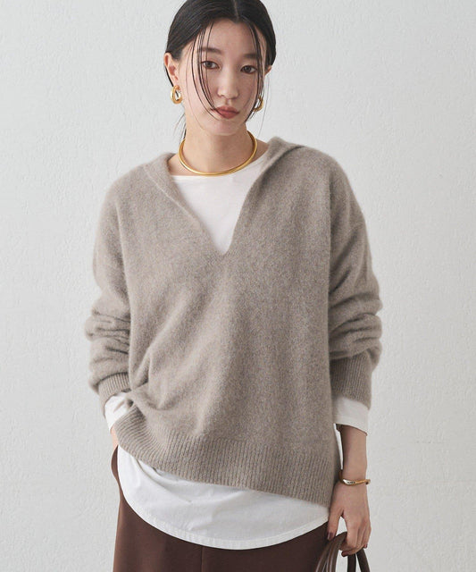 羊毛領口針織衫