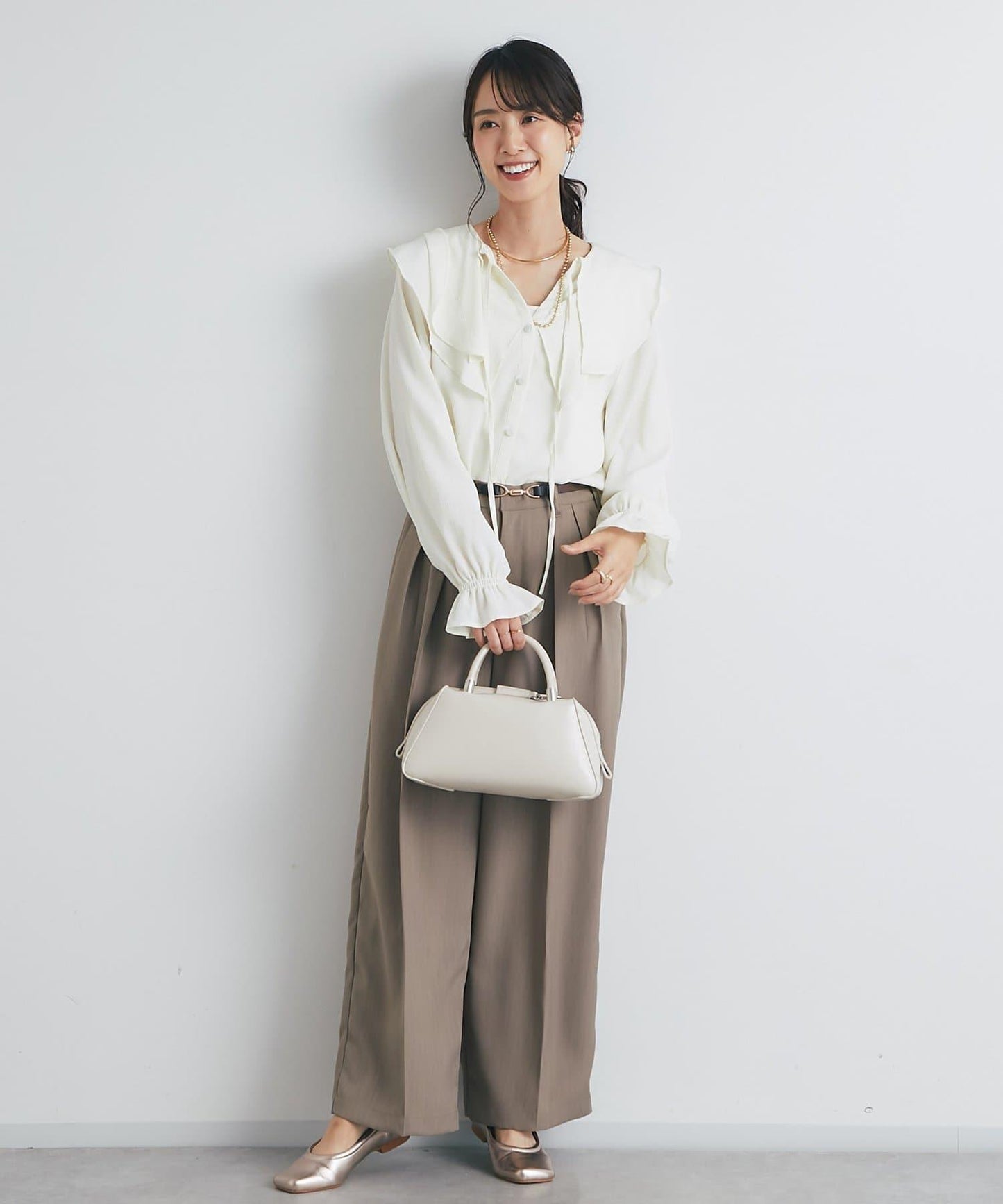 《成熟女性優雅氛圍◎》褶邊寬鬆上衣