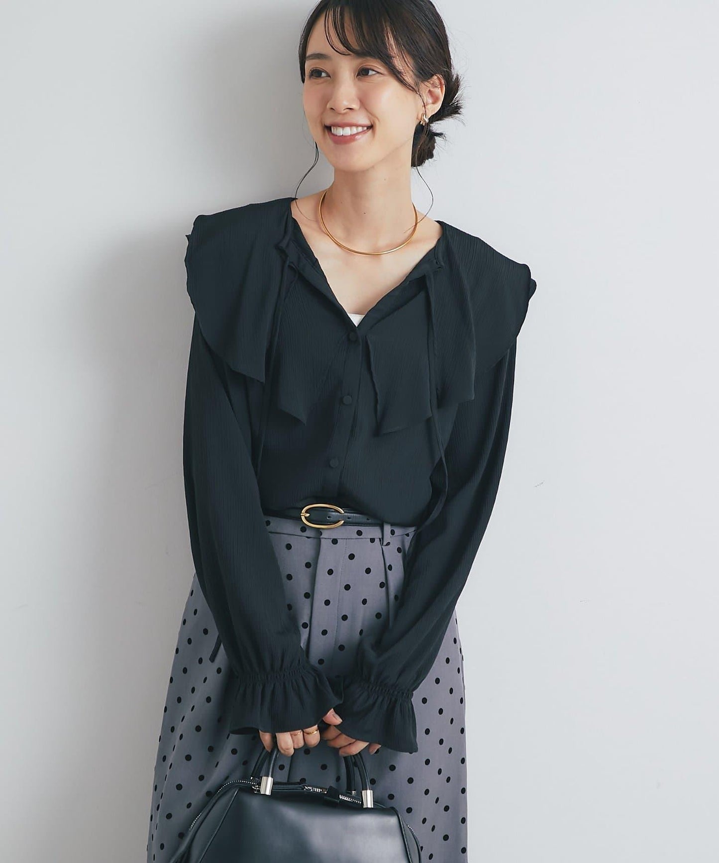 《成熟女性優雅氛圍◎》褶邊寬鬆上衣