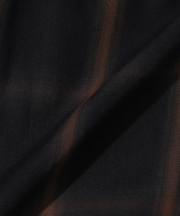 漸變格紋 波浪領襯衫 / 5分袖格紋襯衫