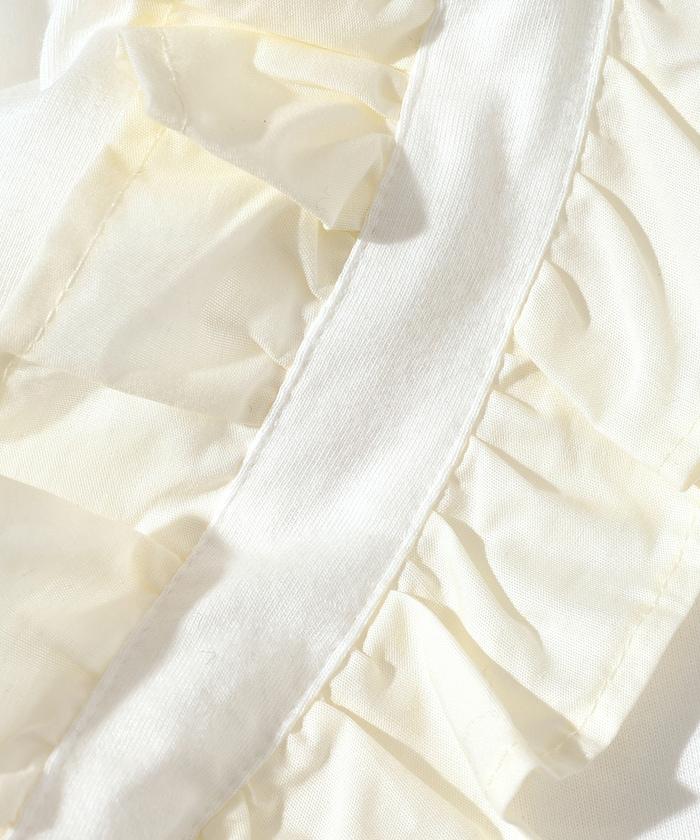 有機棉 袖飾邊 長袖T恤 / 長袖T恤