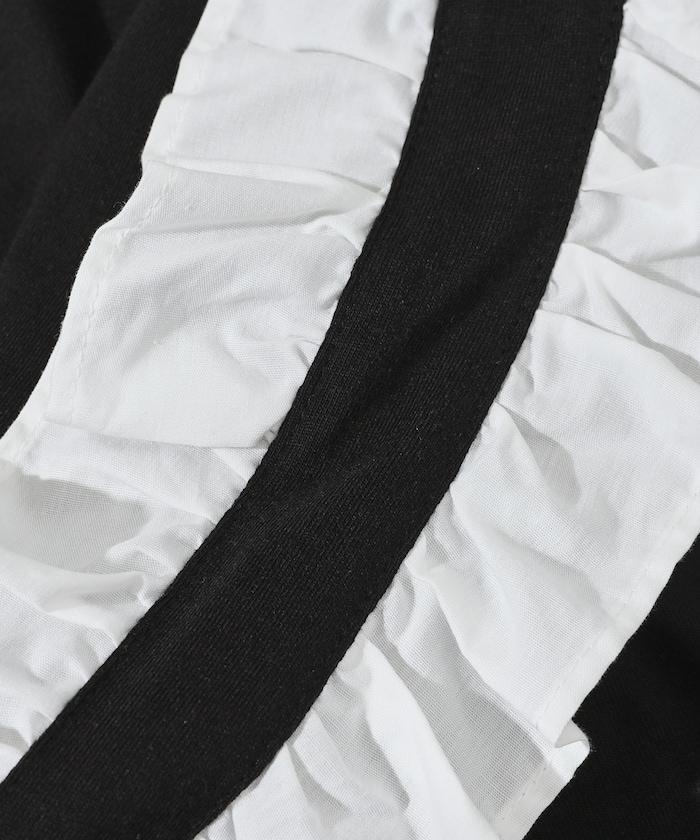 有機棉 袖飾邊 長袖T恤 / 長袖T恤