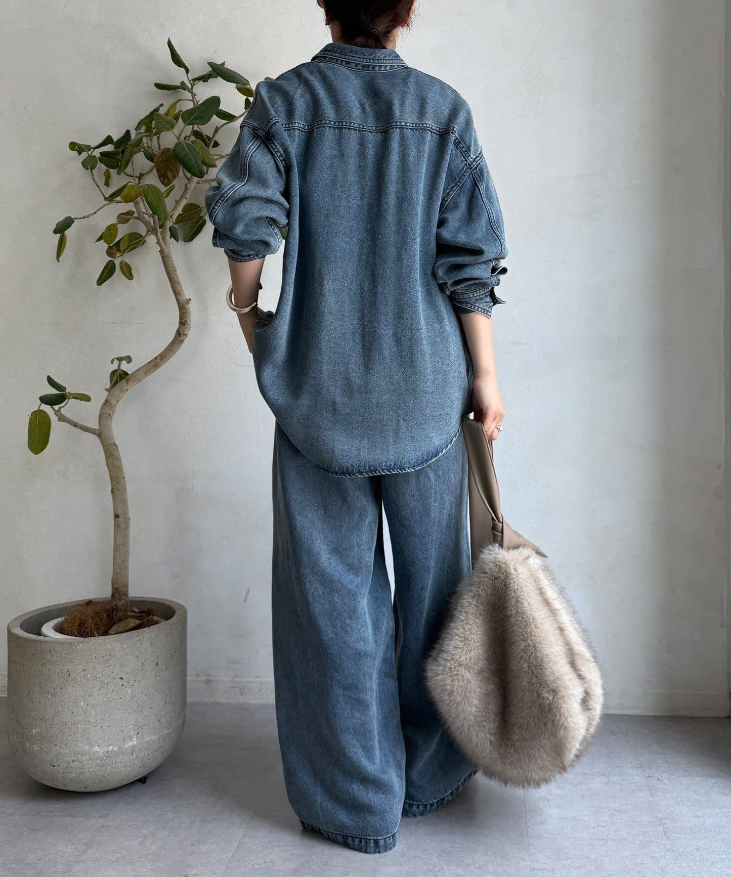 Lyocell寬鬆牛仔褲