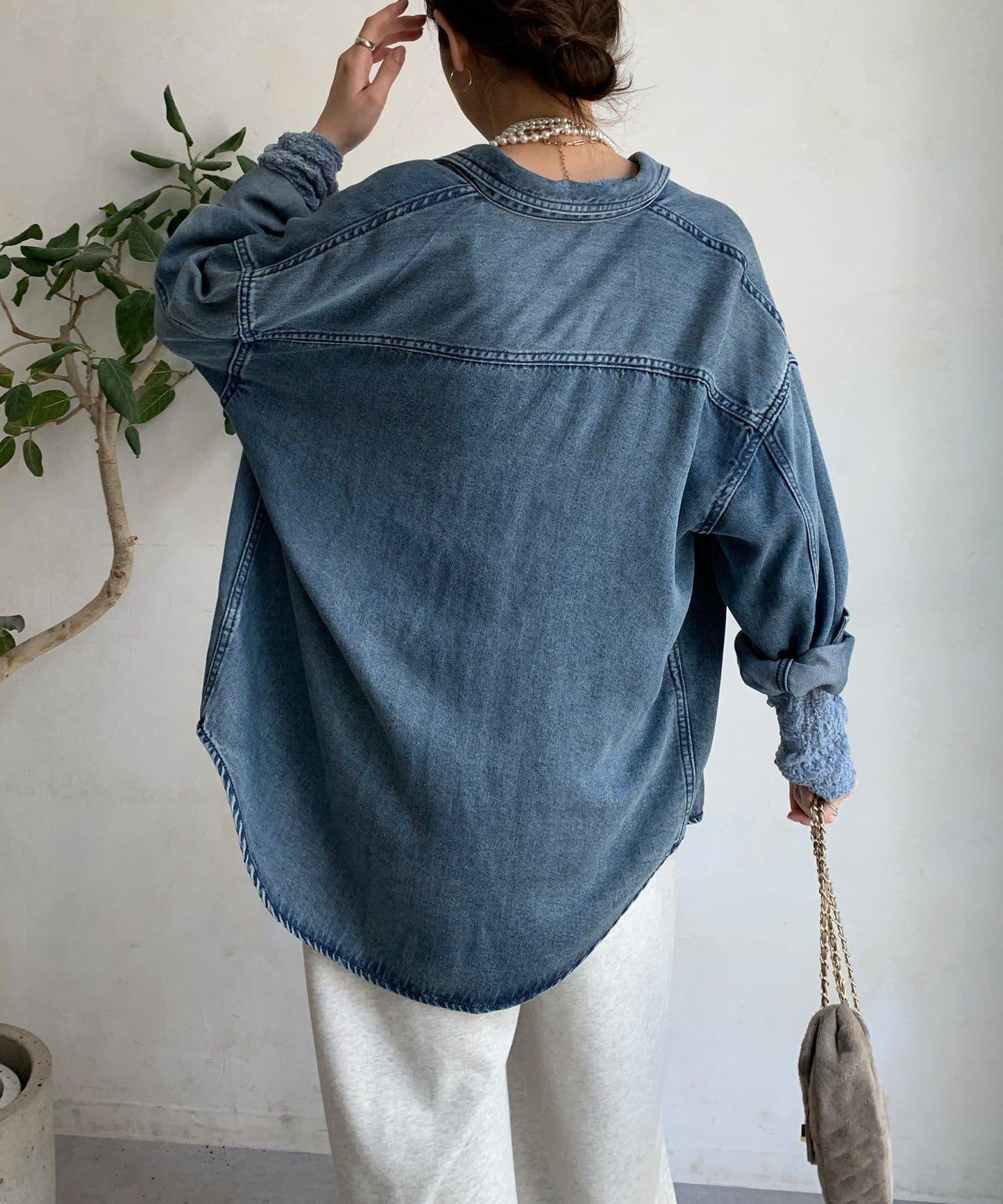 Lyocell牛仔口袋襯衫