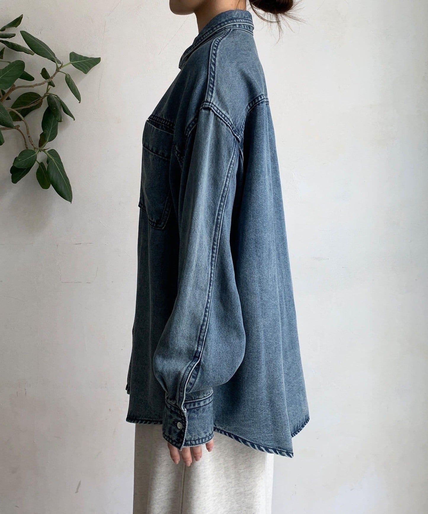 Lyocell牛仔口袋襯衫