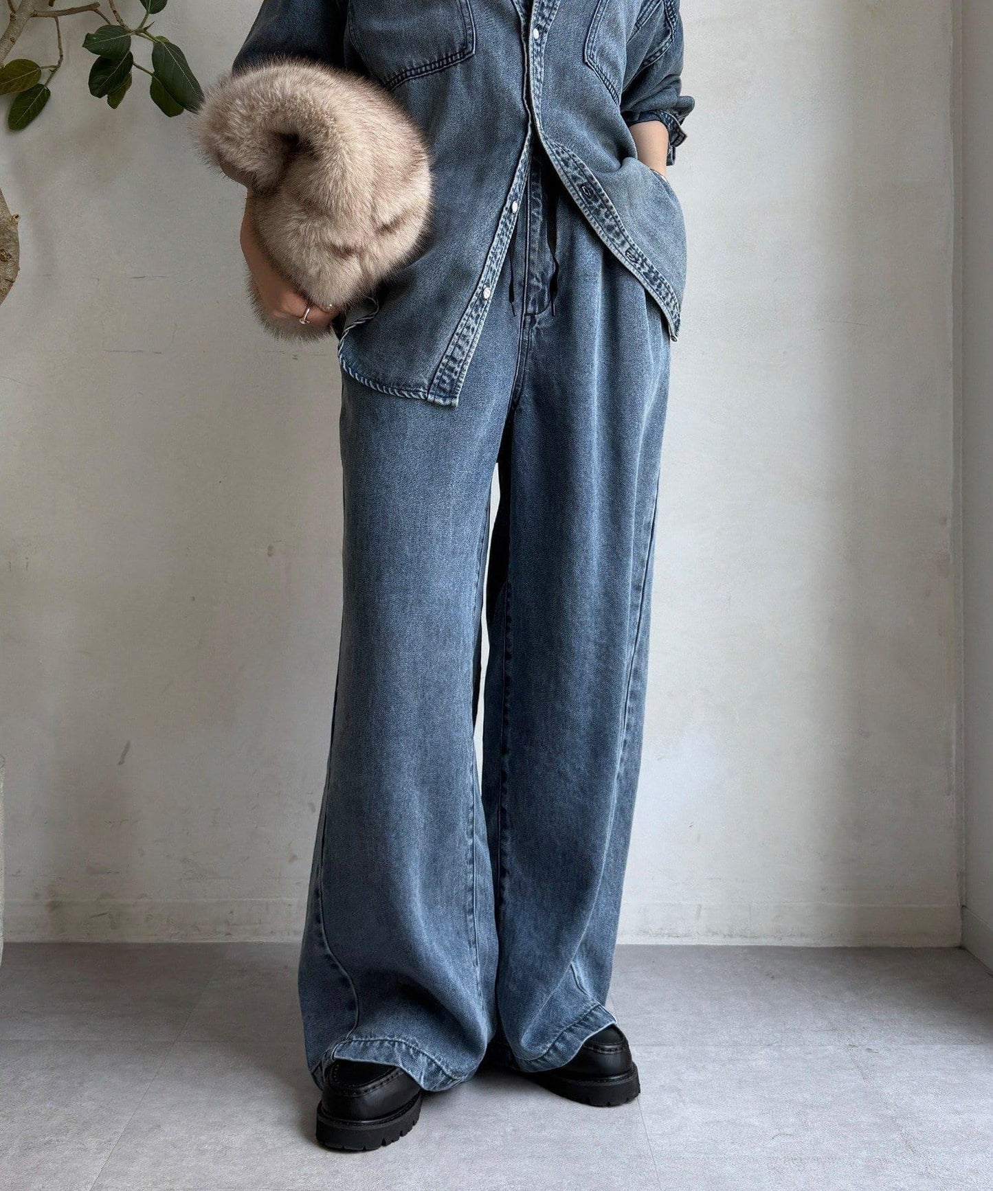 Lyocell寬鬆牛仔褲