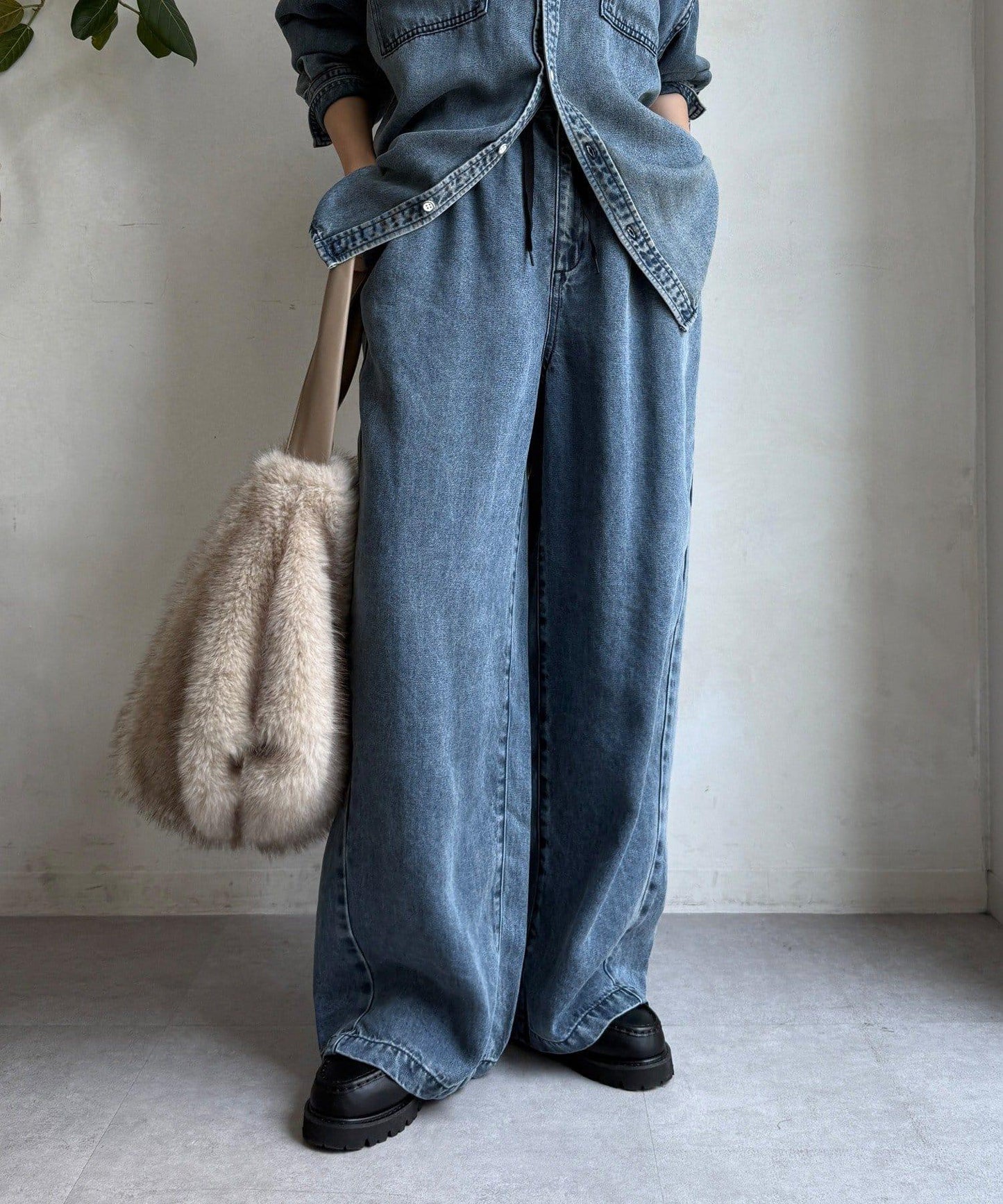 Lyocell寬鬆牛仔褲