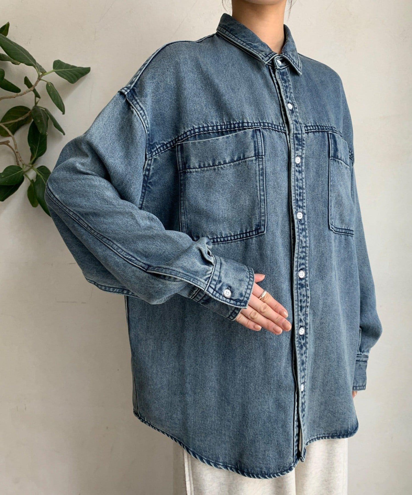 Lyocell牛仔口袋襯衫