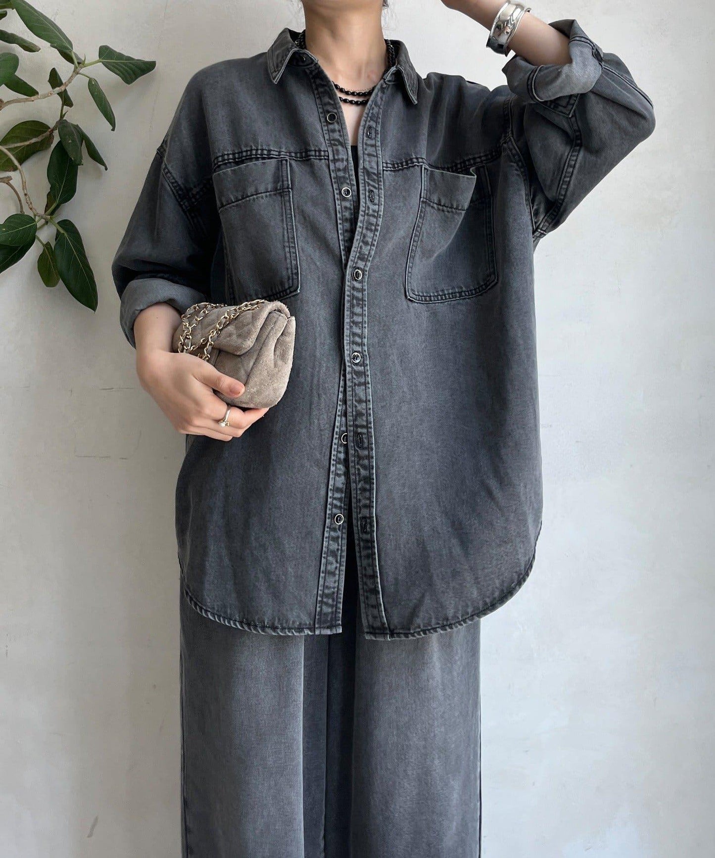 Lyocell牛仔口袋襯衫